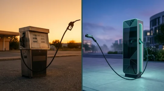 Comparaison visuelle entre une voiture essence et hybride pour un usage annuel de 20000 kilomètres