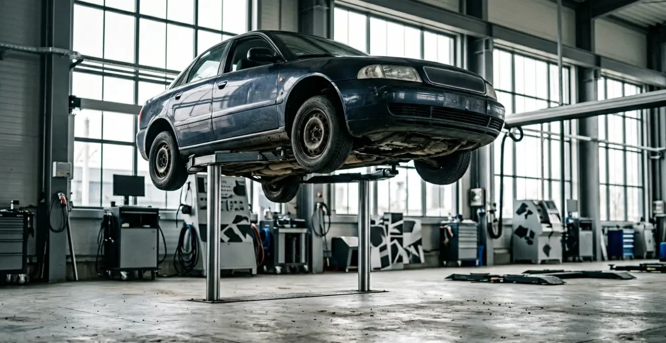 Vue détaillée du passage au contrôle technique avec une voiture âgée de 10 ans