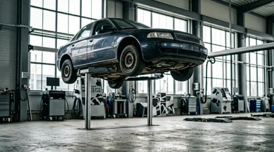 Vue détaillée du passage au contrôle technique avec une voiture âgée de 10 ans