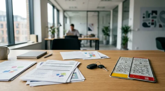 Vue d'ensemble des documents administratifs et plaques d'immatriculation pour l'importation d'un véhicule allemand