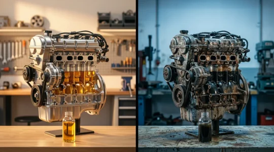 Comparaison visuelle entre maintenance préventive et curative automobile pour économiser de l'argent