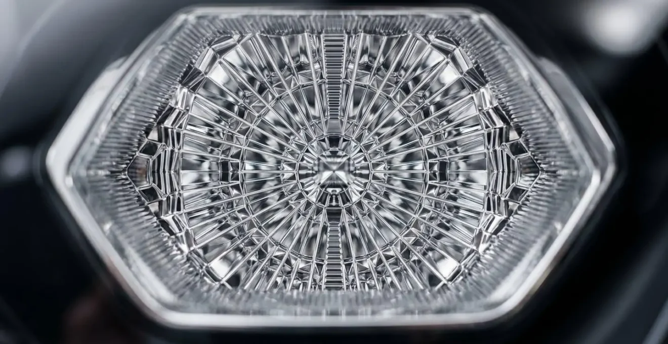 Comparaison technique entre faisceau lumineux LED et halogène montrant la dispersion lumineuse