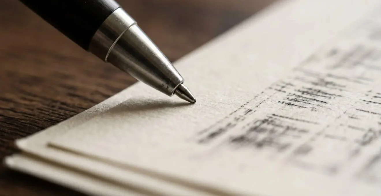Documents de vente automobile avec certificat de cession et stylo sur table en bois