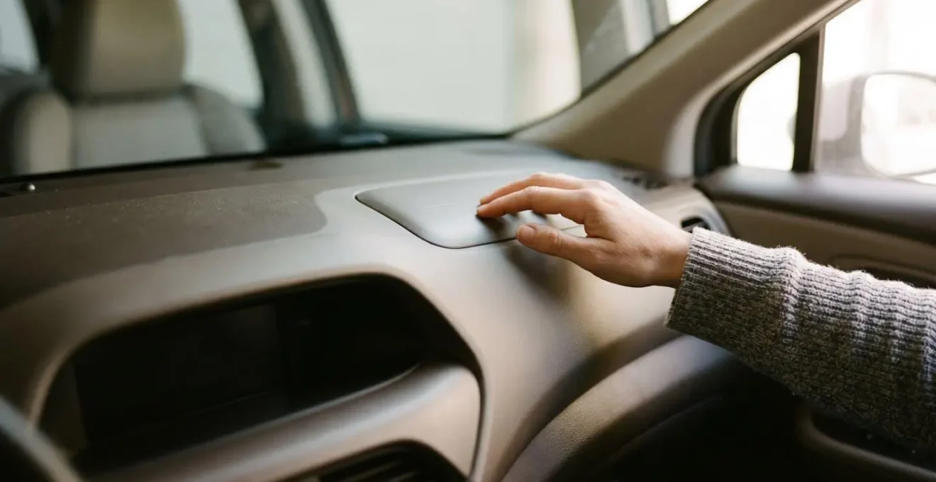 Vue intérieure d'un tableau de bord montrant l'emplacement du commutateur d'airbag passager