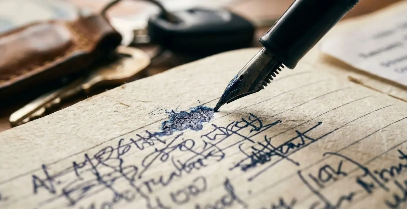 Carnet de route ouvert avec stylo et documents automobiles sur bureau