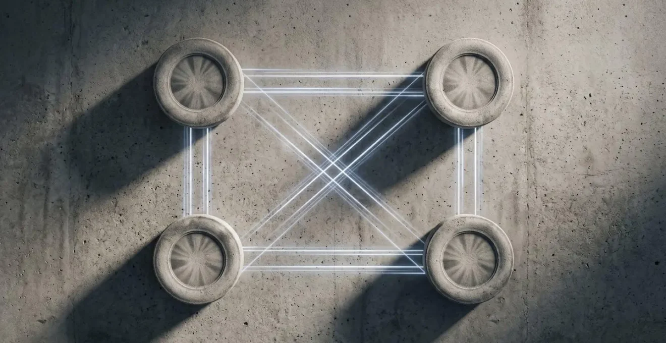 Schéma technique de permutation des pneus selon le type de transmission du véhicule
